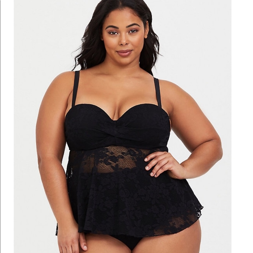 Lace swim suit tankini top